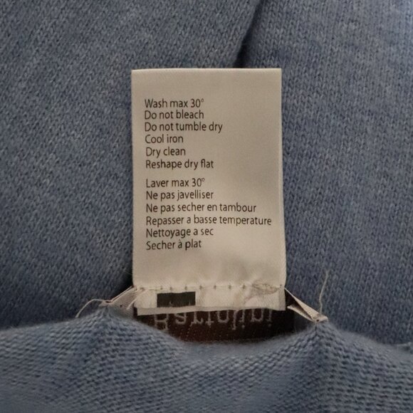 Bartolini 'Ciao' Wool Cashmere Blue XL Italian Knit Long Sleeve Crew Sweater - Picture 11 of 11